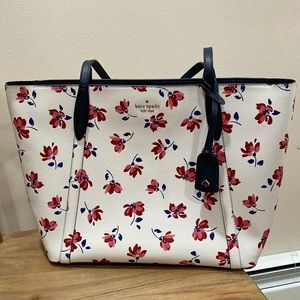 Kate Spade Cara Tea Garden Toss Large Tote White